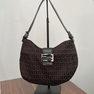 Fendi Croissant Zucca Vintage Bag in Excellent Condition